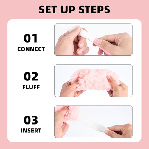 Nicemiya 30 Count Pink Duster Refills Compatible with Swiffer Handle, 360° Multi-Surface Duster Refills with 1 Handle, 5X Microfibers Disposable Dusters for Home, Office Cleaning