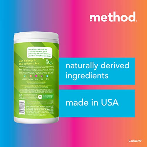 Method Lime & Sea Salt All Purpose Cleaning Wipes, 70 CT