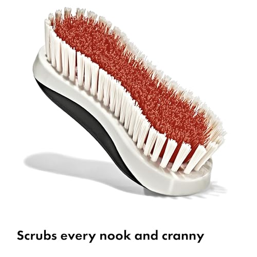OXO Good Grips Grout Brush & Heavy Duty Scrub Brush Combo Set; Tough, Durable bristles Cut Through Grime and soap scum; Ideal for tubs, Tile Walls, countertops and Floors