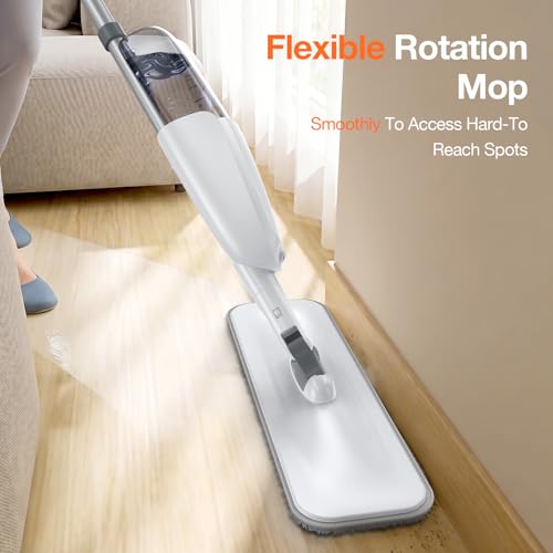 Spray Mop for Floor Cleaning with Washable Pads & Refillable Tank