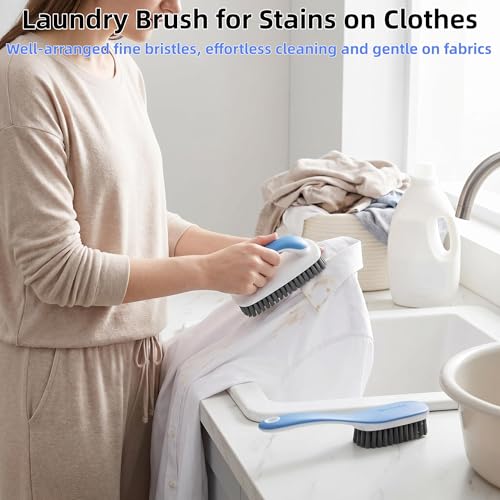 Scrub Cleaning Brush for Stains Laundry Brush Soft Bristle Cleaning Brushes Small Brushes for Cleaning Scrubbing Brush for Clothes,Shoes,Carpet,Bags,Bathroom, Floor -2 Pack