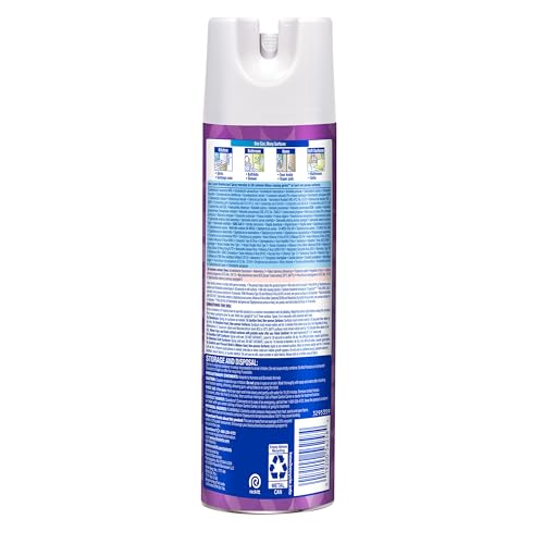 Lysol Disinfectant Spray, Household Cleaning Supplies, Disinfecting Multi-Purpose Room Spray, Antibacterial Sanitizer, Deodorizer, Kills Hantavirus, Lavender & Cotton Blossom, 19 Fl Oz (Pack of 2)