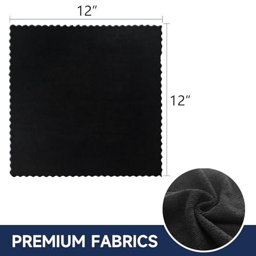 MRD's Home 12" x 12" Black Microfiber Cleaning Cloth,40Pack Multi-Purpose Reusable Cleaning Cloth Wipes Rags,Lint Free,Scratch & Streak-Free Cloth Black Microfiber Towels for Car House Wash