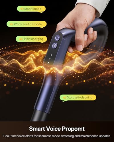 Ultenic Wet Dry Vacuum Cleaner, Vacuum Mop for Wet & Dry Messes, 180° Lay-Flat & Auto Self-Cleaning, 60Mins Runtime ＆ Edge-Cleaning, Anti-Tangle Roller for Hard Floor and Pet Hair, AC1 TriFlex