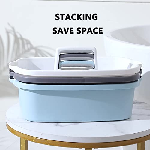 Large Cleaning Supplies Caddy Portable Shower Basket Supply Organizer with Handle Plastic Bucket Tool Storage for Bathroom, Bedroom, Kitchen, College Dorm, Garden, Dark Gray