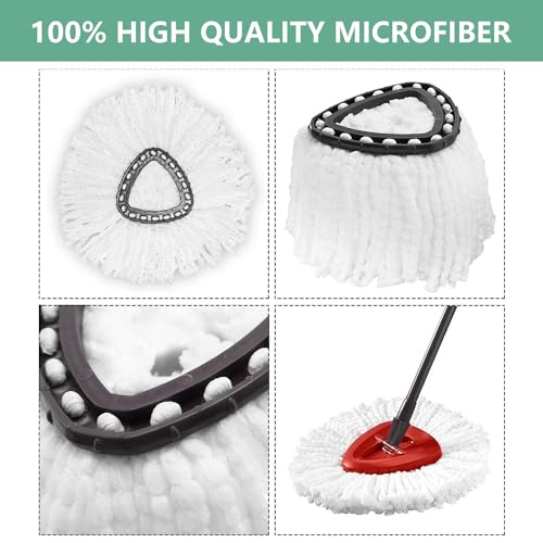 [ 5 Pack ]Mop Heads Replacements, Spin Mop Replacement Head Deep Cleaning Machine Washable and Easy-to-Replace,Spin Mop Refill Replacement Head 100% Microfiber,Mop Head Compatible with O Ceda EasyWrin