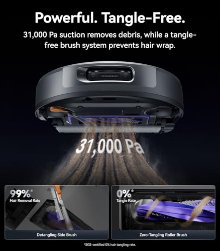 NARWAL Flow 2 Robot Vacuum and Mop Combo, 31,000Pa Suction, FlowWash Self-Cleaning Mop, AI Object Recognition, Self-Emptying & Refilling, 212℉ Hot Water Mop Washing & Drying, Tangle-Free Design