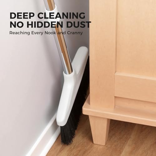 Handy Broom, Indoor/Outdoor Brooms, Duty Kitchen Broom, for Home Garage Kitchen Office Courtyard Lobby Patio Lawn Concrete White