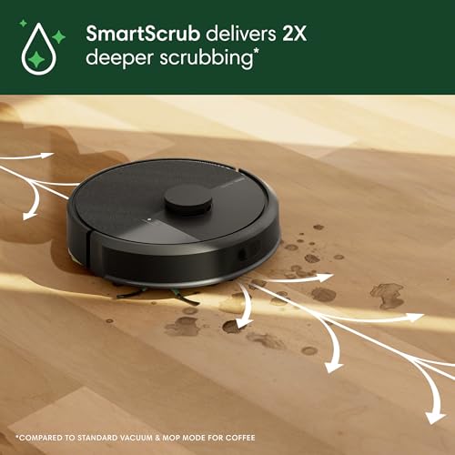 iRobot Roomba 104 2in1 Vacuum & Mop Robot - Self-Empties for 75 Days, Intense Power-Lifting Suction, Vacuums All Floors, Ideal for Pet Hair, LiDAR Smart Navigation Mapping, Mops Hard Floors