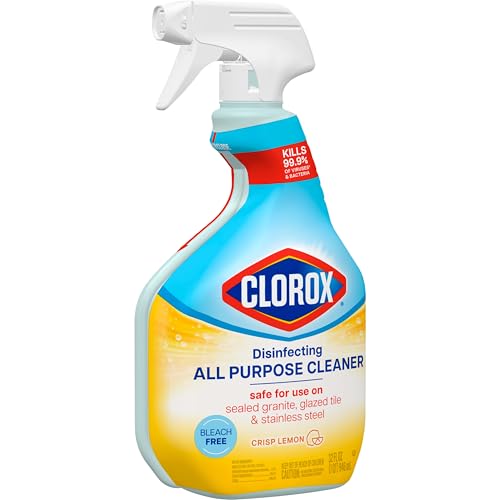 Clorox Disinfecting All Purpose Cleaner, Bleach Free, Crisp Lemon, 32 Fluid Ounces (Pack May Vary)