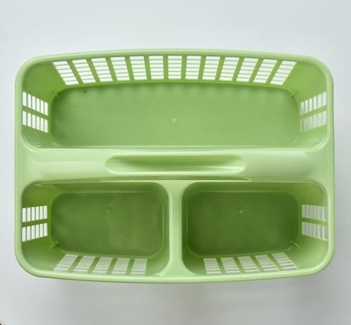 Boxonly Portable Shower Caddy Basket,Convenient Cleaning Supplies Organizer with Compartments and Handle,Ideal for Bathroom, Bedroom, Kitchen, College Dorm,Garden,etc.green-2 Pcs