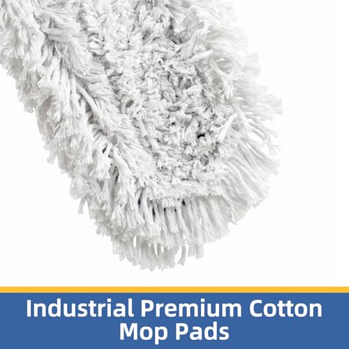 36" Commercial Dust Mop for Floor Cleaning, Heavy Duty Industrial Dry Dust Mop with 2 Mop Pads & 59" Long Handle, Professional Janitorial Cleaning Supplies for Home, Garage, Hotel, School, Gym