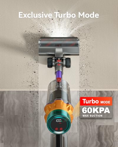 Cordless Vacuum Cleaner, 55KPA 650W 65Mins Extra-Large Dust Cup Cordless Stick Vacuum, Rechargeable Vacuum Cleaner with Self-Standing, Vacuum Cleaners for Home, Hardwood Floor, Carpet, Pet Hair