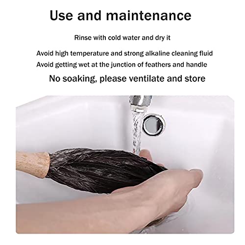Ostrich Feather Duster for Cleaning-Furniture Dusters with Handle Ddzmz Hand Duster with Fluffy Natural Genuine Feather Reusable Household Duster, Gray and Brown(Length 16")