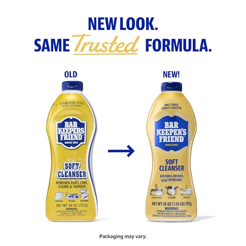Bar Keepers Friend Soft Cleanser Liquid, 13 oz x 2, Multipurpose Surface Cleaner, Soap Scum & Grease from Stainless Steel & More