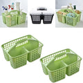 Boxonly Portable Shower Caddy Basket,Convenient Cleaning Supplies Organizer with Compartments and Handle,Ideal for Bathroom, Bedroom, Kitchen, College Dorm,Garden,etc.green-2 Pcs
