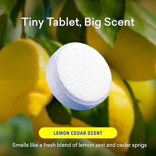 BLUELAND Toilet Bowl Cleaner Tablets, 14 Count (Pack of 1), Lemon Cedar, Plastic-Free, No Harsh Chemicals, Plant-Based, Septic-Safe, Removes Lime, Rust, Hard Water and Toilet Ring Stains