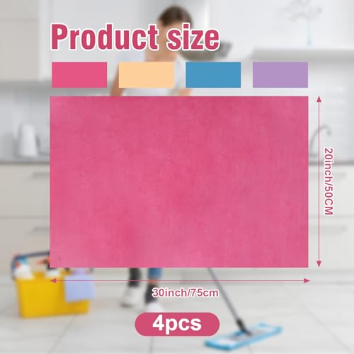 Olutacot 4 Pcs Multicolor Extra Large Microfiber Cleaning Cloth 30 x 20 Inch Reusable Thick Cleaning Towel Washable Solid Color Microfiber Towel for Home Office Window Cars Glass