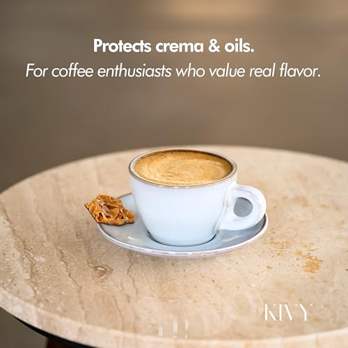 KIVY Vacuum Coffee Canister (Large) - Push Lid Preserves Aroma & Oil - Stainless Steel Airtight Canister - Container for Ground & Coffee Bean Storage - Removes Excess Air