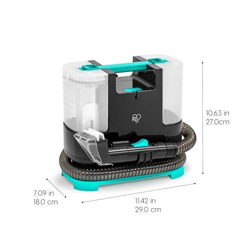 IRIS USA Carpet Spot Cleaner Machine 110V with Auto Spray for Low Pile Carpet, Couch, Sofa, Upholstery, Car Detailing, Shallow Berber Rug, Lightweight Portable Chemical-Free Stain Remover, 1000mL Tank