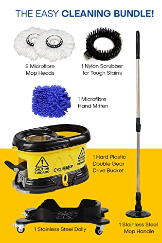 CycloMop® Commercial Spinning Spin Mop with Dolly Wheels - Heavy Duty Design for Years of Use