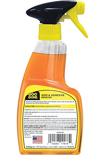 Goo Gone Adhesive Remover Spray Gel, Removes Chewing Gum, Grease, Tar, Stickers, Labels, Tape Residue, Oil, Blood, Lipstick, Mascara, 2 Pack & Sticker Lifter