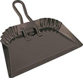 Edward Tools Black Metal Dustpan 12” - Heavy Duty Powder Coated Steel Does not chip or Bend - Precision Edge for Small Item Sweeping - Loop Handle for Comfort/Hanging (1)