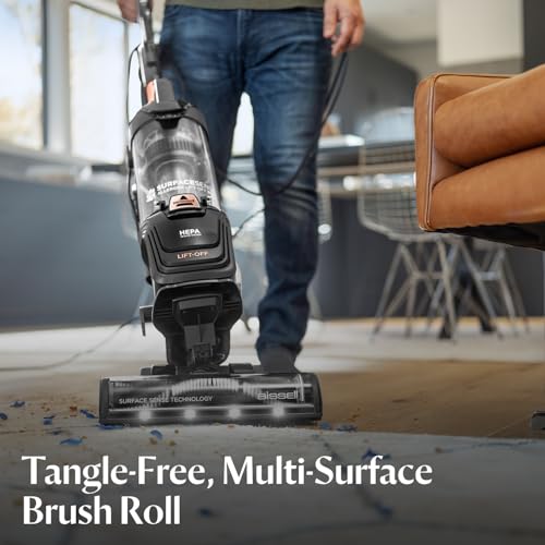 Bissell SurfaceSense Allergen Lift-Off Pet Upright Vacuum, with Tangle-Free Multi-Surface Brush Roll, LED Headlights, & Lift-Off Technology