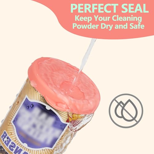 Silicone Powder Cleanser Lids Compatible with Bar Keepers Friend 12 oz & 21 oz Silicone Cover fit for Comet, Ajax Powder Cleanser to Keep Dry, 1 Packs, Red