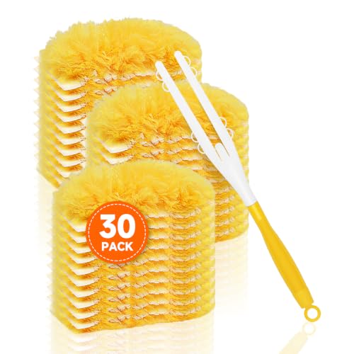 SetSail 30 Count Duster Refills for Swiffer Duster with 1 Handle Dusters for Cleaning Disposable Duster Refill Multi Surface 360 Duster Cleaner Kit for Ceiling Fan, Blind, Furniture