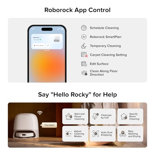 roborock Qrevo CurvX Robot Vacuum and Mop, 22,000Pa Suction, 3.14’’ Ultra Slim, Zero-Tangling Design, Reactive AI Obstacle Recognition, AdaptiLift Chassis, Auto Hot Water Mop Washing & Drying