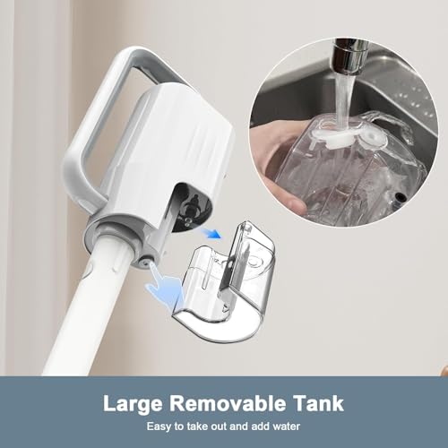 6-in-1 Steam Mop, 1200W Rotated Steam Cleaner for Home, 2 Modes, 400ML Removable Tank, 23FT Cord, 2 Washable Pads, Multi-Surface Steamer for Hard Floor, Laminate Floor, Tiles Cleaning (Pearl White)