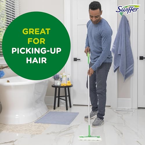Swiffer Sweep + Mop, Dry Pads Refill, Floor Cleaner for Dirt, Dust, Hair, Cleaning Cloths for Mopping Home, Bathroom, Kitchen, Dust Mop, Floor Duster, Unscented, 52ct