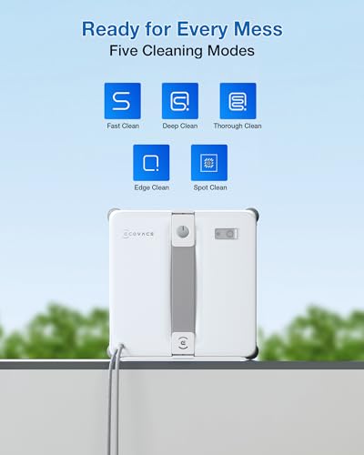 ECOVACS WINBOT MINI2 Window Cleaning Robot, Robot Window Cleaner with 5 Smart Cleaning Modes, Win-SLAM 4.0 Navigation, Automatic Glass Cleaner for Windows, Mirrors & Glass Doors