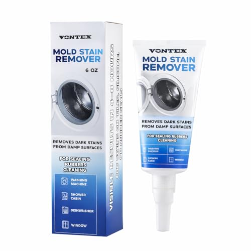 VONTEX Mold Stain Remover Gel - Grout Cleaner for Shower, Bathroom Tile, Silicone, Caulk and Washing Machine Rubber Seals - Bathroom Surface Cleaner, 6 oz