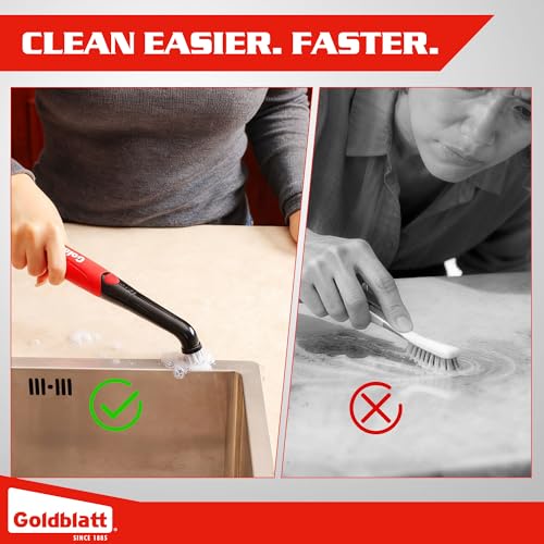 Goldblatt 18-Piece Cordless Electric Spin Scrubber Kit, Handheld Power Brush for Bathroom, Kitchen, Shower, Tile, Grout and Household Surfaces