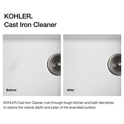 KOHLER K-23725-NA Cast Iron Cleaner, For Kitchen and Bathroom, 8 oz Bottle, Non-abrasive Cream-based Cleaner