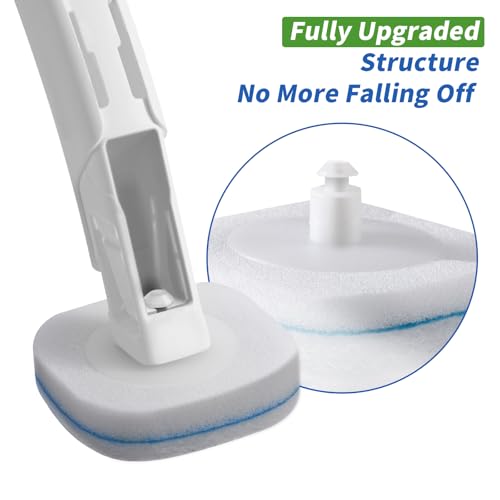 oshang Disposable Toilet Brush - Toilet Bowl Cleaner, Toilet Cleaning Supplies, Toilet Brush with Holder, 14 Refills for Deep Cleaning and Hygienic Bathroom Maintenance