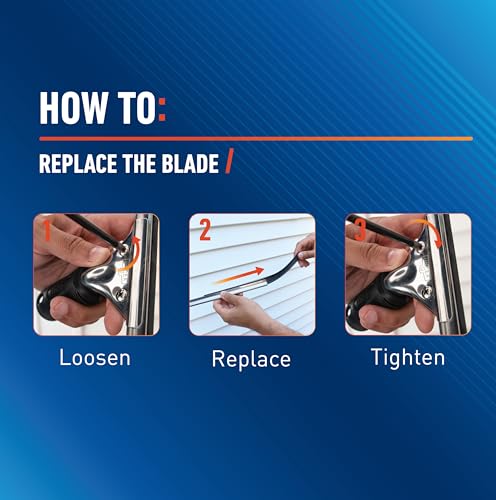 Unger Connect and Clean 16” Performance Window and Glass Cleaning Squeegee with Replacement Rubber, Cleaning Supplies, Heavy Duty Household Cleaner Tools with Streak-Free Results
