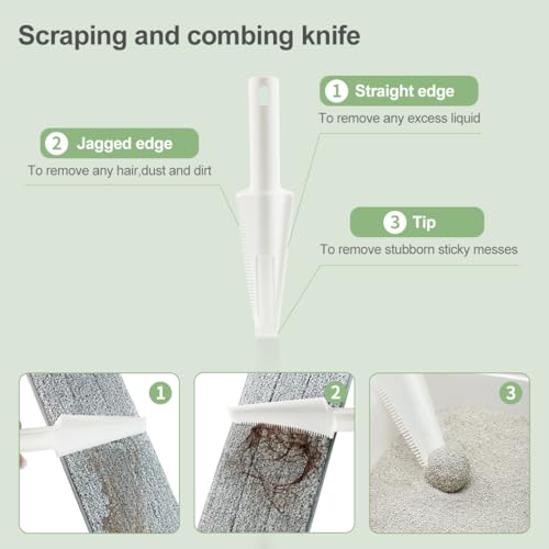 CQT Commercial Flat Microfiber Floor Mop Cleaning System 18" Inch Wet Dry and Dust Hardwood with 4 Washable Pads Cleaner for Laminate Tile Stainless Steel Handle and Extension (PT12-WET)