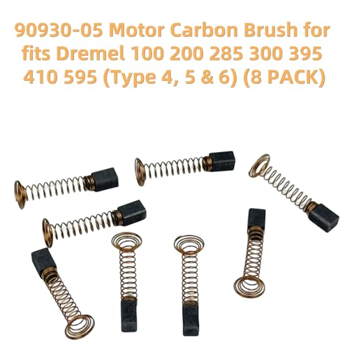 90930-05 Motor Carbon Brush for fits Dremel 100 200 285 300 395 410 595 (Type 4, 5 & 6) (8 PACK) Repairing Motor Carbon Brush Part 90930-05