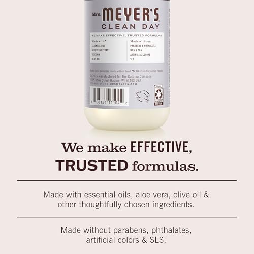 MRS. MEYER'S CLEAN DAY Hand Soap, Lavender Scent, 12.5 Fl Oz Bottle - 3 Pack