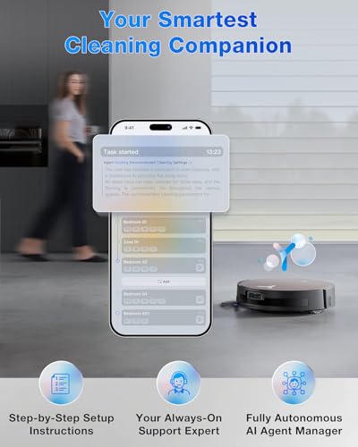 ECOVACS DEEBOT X11 OmniCyclone Robot Vacuum and Mop, Bagless 60-Day Station, 19,500Pa Suction, GaN Fast Charging for Large Homes, Self-Washing Roller Mop, Zero-Tangle for Pet Hair, Smart Navigation