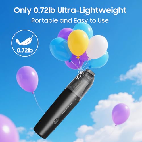A9life Handheld Vacuum Cordless, Car Vacuum Portable with 2 Suction Modes, Blow & Suction 2-in-1, Mini Vacuum Cleaner Rechargeable for Car, Home, Pet Hair, Office, Desk, Keyboards (Black)