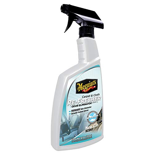 Meguiar's Carpet and Cloth Re-Fresher Odor Eliminator Spray, Car Air Freshener, Fights Odors and Freshens Fabrics in your Car, Easy to Use Trigger Spray, 24 Oz