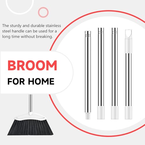 EZKEY Heavy Duty Broom, 54-inch Adjustable Long Handle Angle Brooms Large Brooms for Sweeping Indoor and Outdoor Commercial Broom for Home Kitchen Patio Garage Porch Courtyard Classroom, White