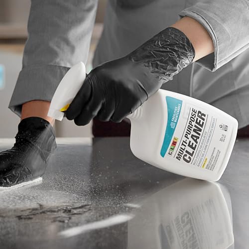 GLOBAL PACKING SOLUTIONS CLR PRO Multi-Surface Cleaner, Removes Soil and Grime, Lemon Scent, 32 Fl Oz bundled with Microfiber Cloth