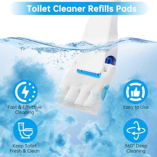 24 Pack Flushable Refills Compatible with Scrubbing Bubbles Toilet Bowl Brush, Disposable Cleaner Refills Pads for Scrubbing Bubbles Toilet Wand, Toilet Brush Refill Accessories (Only Pads)