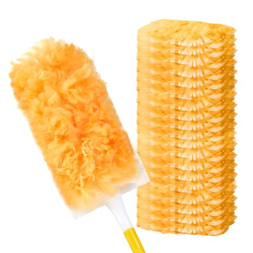 360° Duster Refills Kit for Swiffer Duster, 25 Pack & 1 Handle, Multi-Surface Dusters with 4X Cleaning Power. Efficient Duster Kit for Cleaning Pet Hair, Home, Office, Blinds, Furniture and More