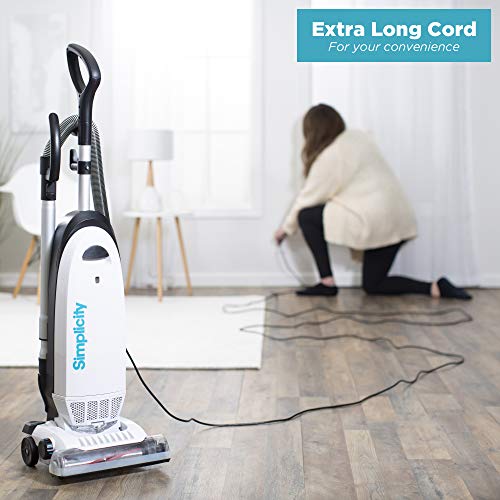 Simplicity Vacuums Allergy Bagged Vacuum Cleaners for Home, Carpet, Rugs, and Hardwood, Multi Surface Upright Vacuum Cleaner with Certified HEPA Vacuum, Pet Vacuum, S20EZM